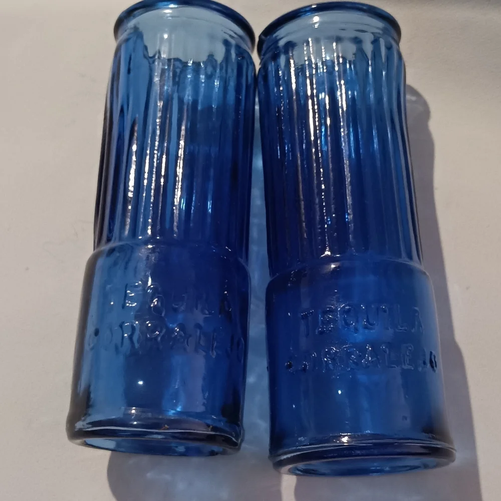 Corralejo Tequila Shot Gun Shell Cobalt Blue Mexican Shot Glasses  2 oz